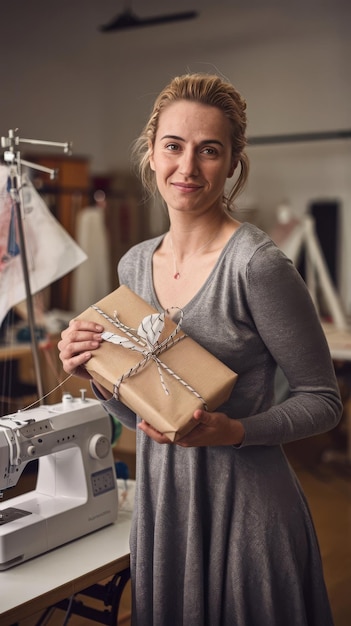 client mulțumit cu broderie